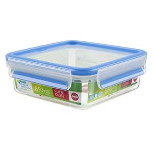 Emsa Fruit Bowl 508536 CLIP & CLOSE | Kunststoff | mit Deckel | 850 ml | Transparent/Blau | 100% dicht (Prime)