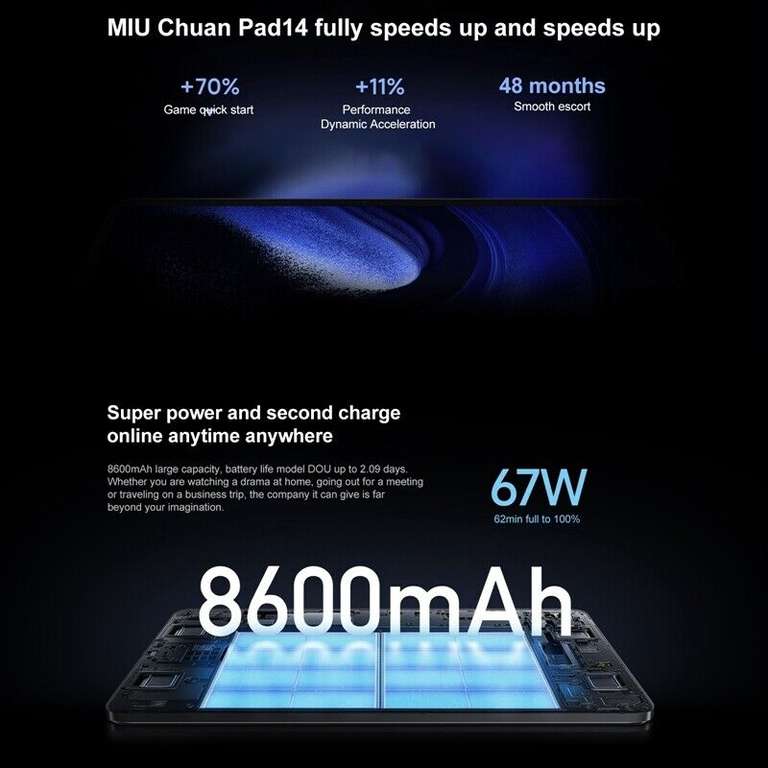 Xiaomi Pad 6 PRO - 8+128GB - Snapdragon 8 GEN 1 - 8600mAh - Firmware EN/CHN