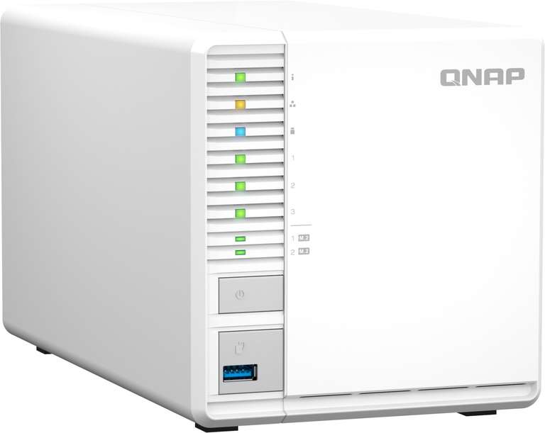 QNAP TS-364-4G NAS (3x 3.5", 2x M.2 2280 PCIe 3.0 x2, 4GB RAM, aufrüstbar auf 16GB, Celeron N5095, 2.5Gbit-LAN, HDMI 1.4)