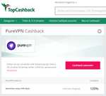 Pure VPN - TopCashback 120 % - 2 Jahre Standard-Plan für 48,61€ und 56,21€ Cashback