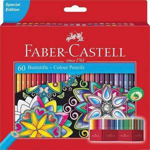 [Voelkner] FABER-CASTELL Hexagonal-Buntstifte (bruchsicher) CASTLE, 60er Kartonetui | Gratisversand