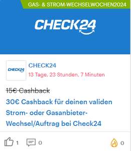 [Shoop & CHECK24] 30€ Cashback für Strom- oder Gasanbieter-Wechsel/Auftrag