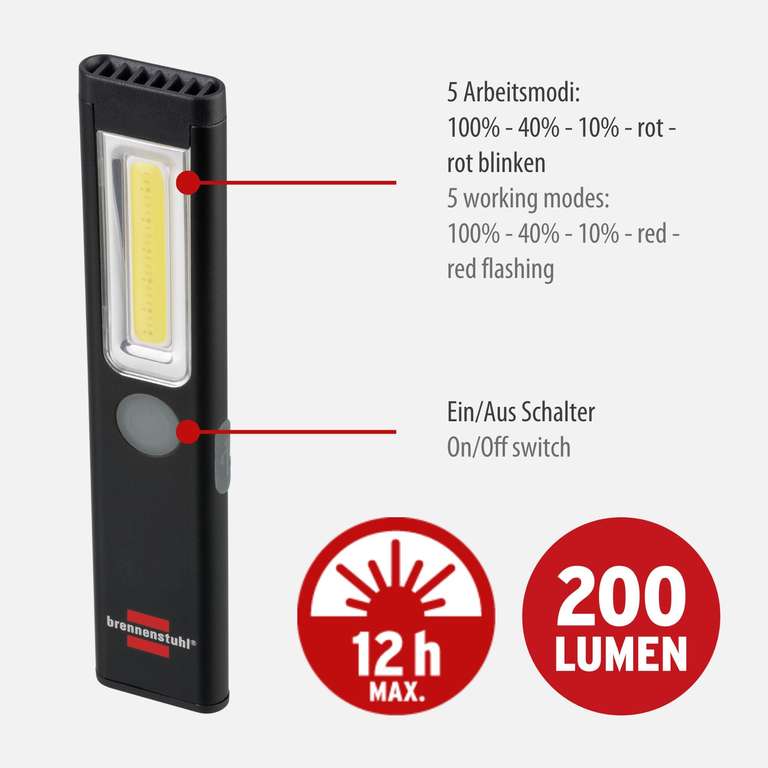 Brennenstuhl LED Akku Handleuchte PL - C Prime mit mydealz Taschenlampe USB | AC/LED 200 16.41€ mit