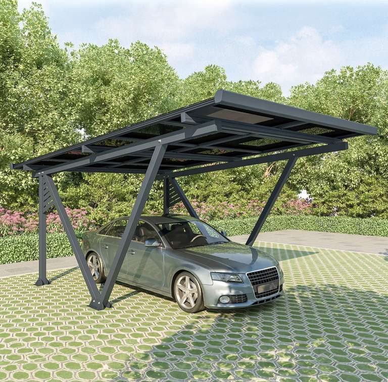 Juskys Solar Carport Gestell SunLuxe 4100 Wp