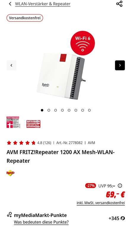 AVM Fritz! Repeater 1200 AX