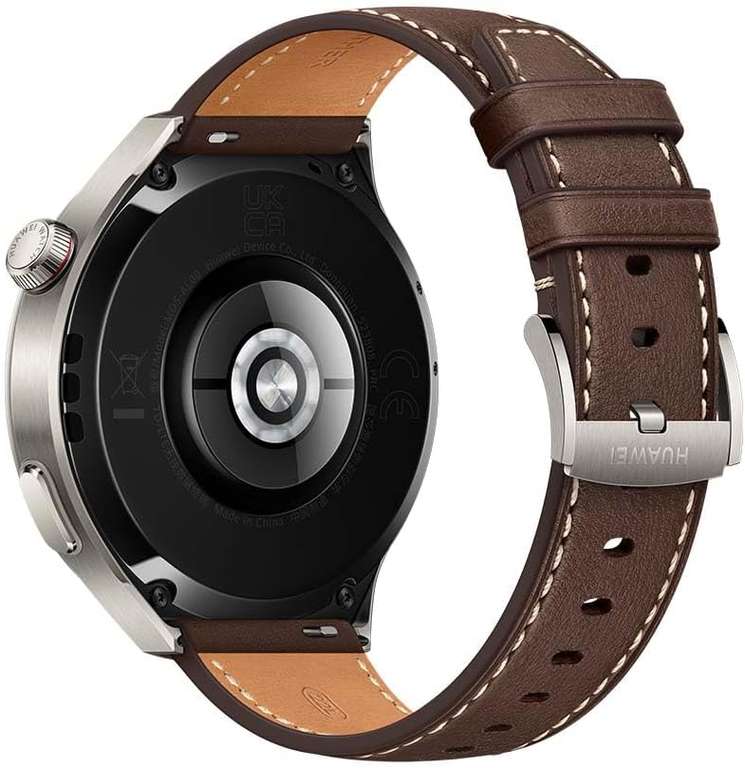 HUAWEI Watch 4 Pro Classic LTE 48mm Smartwatch, Titanlegierung Gehäuse, Leder Armband, Dunkel Braun