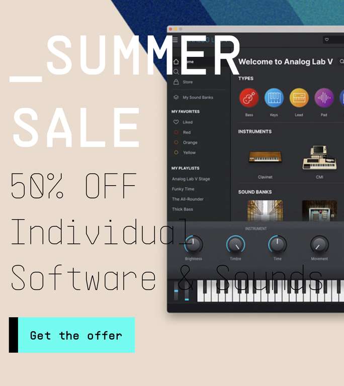 Arturia Software Summer Sale 50% (VST, AU, etc.)