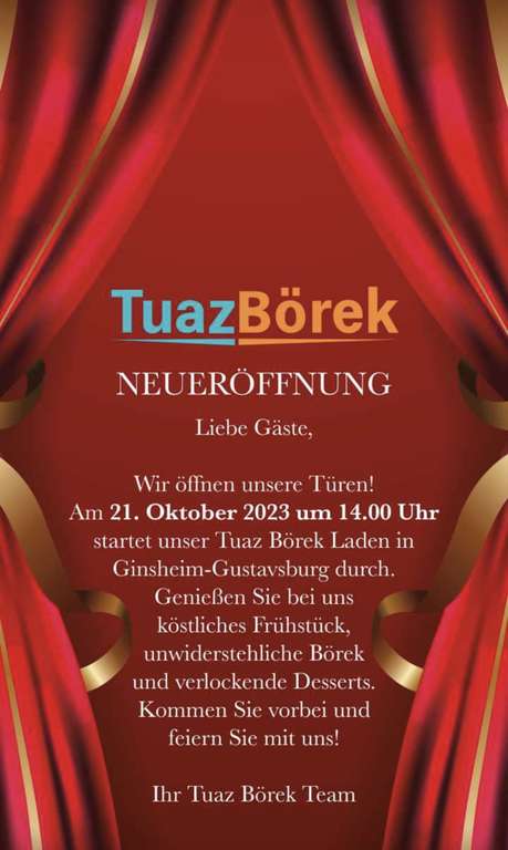 Tuaz Börek - 20% auf alle Börek und Baklava Produkte - Ginsheim-Gustavsburg