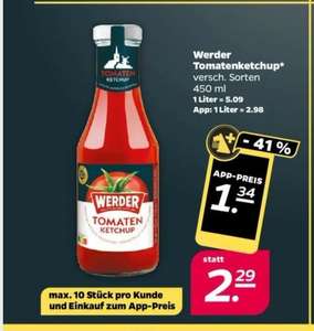 Netto Scottie App: 450ml Werder Tomatenketchup in versch.Sorten aktuell und noch bis Samstag (14.10.23)