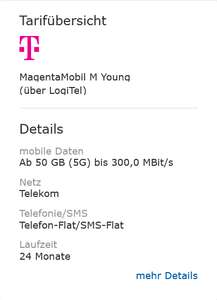 Telekom Netz, Sim Only, Young MagentaEins: Allnet/SMS Flat 90GB 5G für 9,33€/Monat durch 774,95€ Rabatt/Cashback/Bonus