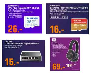 [Saturn Abholer] Samsung EVO Plus 2021 microSDXC 256GB 26€ / SanDisk Extreme PLUS microSDXC 128GB 16€ / JBL Live 650 ANC Kopfhörer 69€