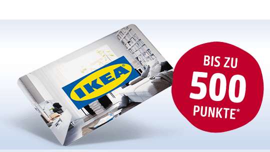 Payback Prämienshop bis zu 500 Punkte für Ikea Gutschein-Kauf (5% in Punkten)