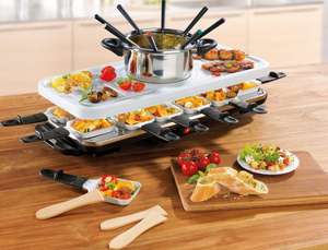 (Otto-Up) GOURMETmaxx Raclette und Fondue-Set, 12 Raclettepfännchen, 1600 W