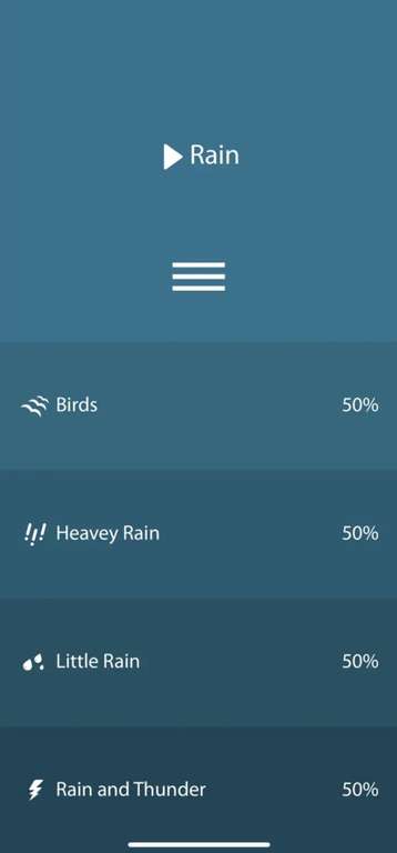 (Apple App Store) Rain Noise: Nature Sounds (Naturklänge, Entspannung / Meditation, iOS)