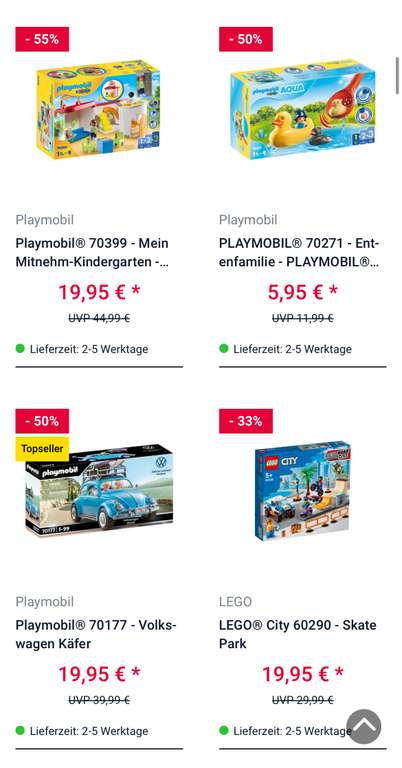 [Rofu] Lego & Playmobil Sonderangebote bis zu 85% Rabatt! (B-Ware)