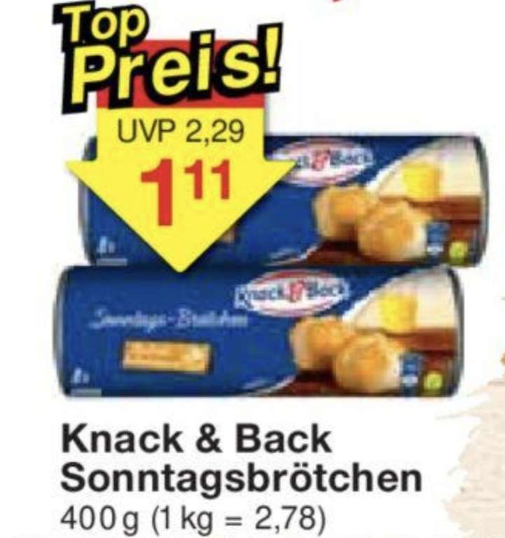 Jawoll Knack & Back Sonntagsbrötchen 400g = 1,11€