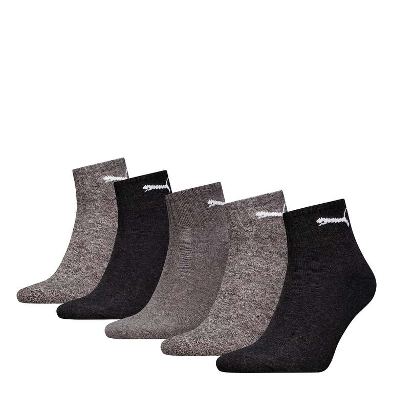 PUMA Unisex Socks (5er Pack) - auch komplett weiß oder schwarz erhältlich (alle Größen)