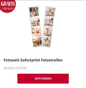 [Rossmann-App] 2x Fotowelt Sofortprint Fotostreifen 5x15cm gratis (Freebie)