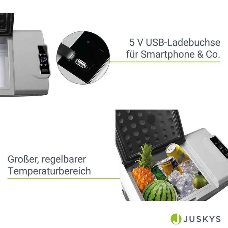 Juskys Kompressorkühlbox/Auto Kühlbox 50l oder 30l inklusive App Steuerung