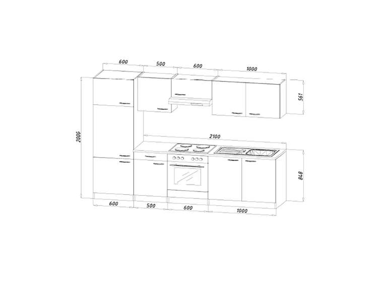 Für die kleine Gästeküche - Respekta Küchenzeile ohne E-Geräte LBKB270BG 270 cm Grau-Buche Nachbildung