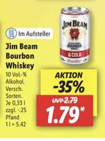 LIDL Lokal Jim Beam & Cola Bourbon Whiskey Dose