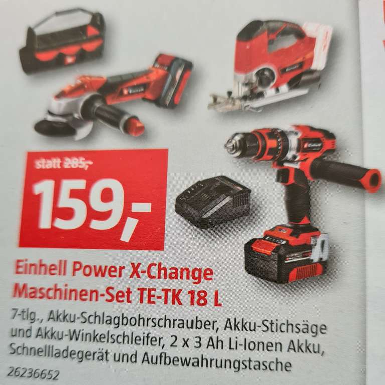 [Lokal] Bauhaus Dortmund Aplerbeck: Einhell Power X-Change Maschinen-Set TE-TK 18L