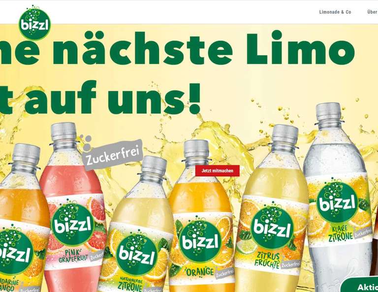 [GzG] bizzl zuckerfrei Limonaden Gratis Testen (bis zu 3 Flaschen)