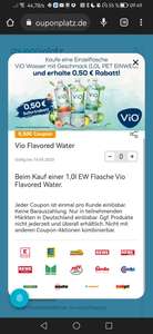 EDEKA APP + COUPONPLATZ KOMBINATION Vio Wasser mit Geschmack effektiv 0,29€ ( App+Coupon ) (0,50€ Rabatt)