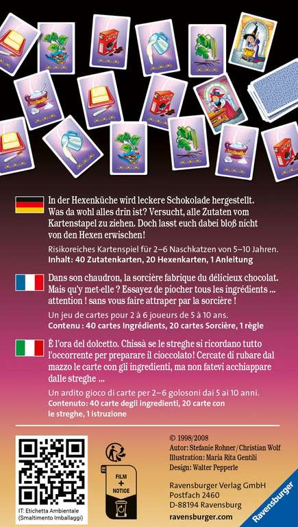 [Prime] Ravensburger - Schoko Hexe , Mitbringspiel für 2-6 Spieler, Kartenspiel ab 6 Jahren