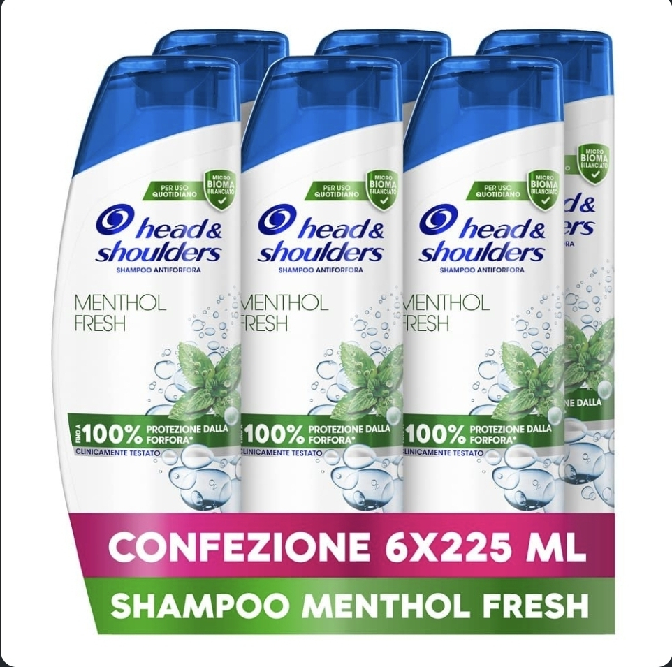 [Prime] Head & Shoulders Menthol Fresh Anti-Schuppen-Shampoo, 6x250 ml