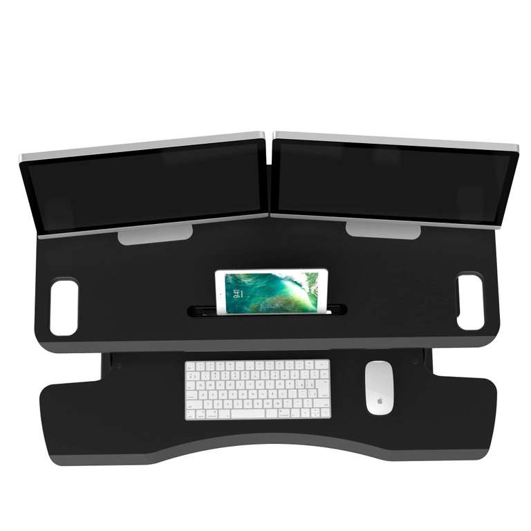 [Preisfehler] bonVIVO Höhenverstellbarer Schreibtisch-Aufsatz 95 x 40 - Jede Workstation zum Standing Desk - Belastbar bis 15 kg