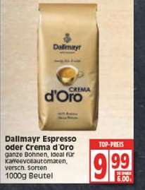 [Edeka Bundesweit] Dallmayr Espresso oder Crema d'Oro(alle Sorten) 1kg Bohnen