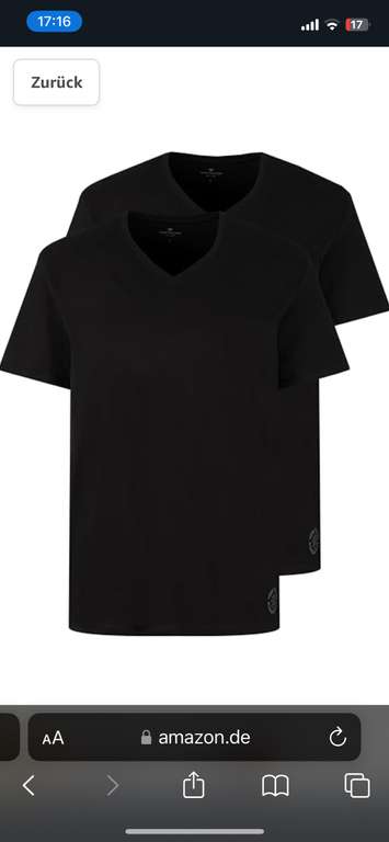 2x TOM TAILOR Herren T-Shirt mit V-Ausschnitt Gr. XL [Amazon Oster Deals]