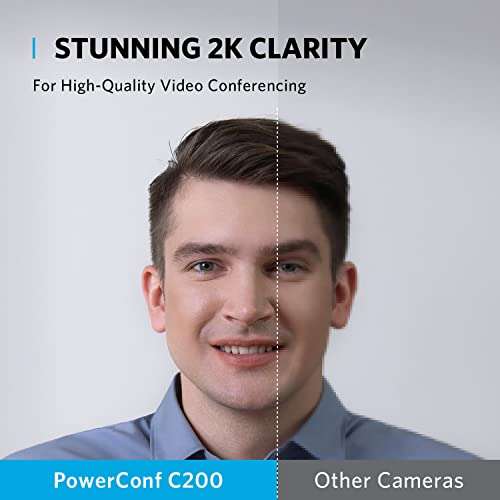 Anker PowerConf C200 2K USB-Webcam Stereo-Mikrofone, Regulierbarer Sichtwinkel, Lichtkorrektur, Kameraabdeckung @ Amazon
