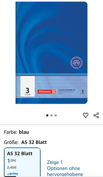 BRUNNEN Premium Schulheft Vivendi A5 Lineatur 9 – 32 Blatt Blau, Für Schule, Studium & Büro