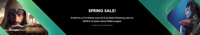 Ubisoft 20€ Walletgutschrift bei 29,99 € Bezahlung über Wallet
