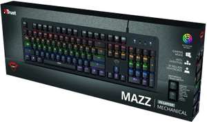 Trust GXT 863 Mazz Mechanische Tastatur (Gaote Outemu RED, linear, Beleuchtung in 6 Zonen, 437x35x136mm, 730g)