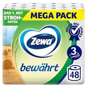 Zewa bewährt Toilettenpapier mit Strohanteil 3x 16 Rollen (+20% auf Spar-Abo)