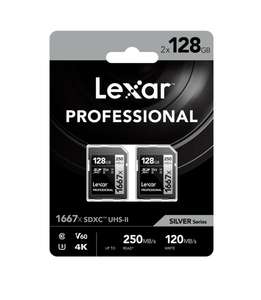 2x LEXAR 1667X SDXC 128 GB, V60 UHS-II