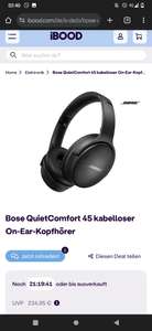 [ibood] Bose QuietComfort 45 für 184€ inkl. Versand anstatt 235, 95€ - eff 22,02% (ohne NL 15,66%)