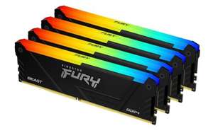 Kingston FURY Beast RGB 64GB 2666MT/s DDR4 CL16 DIMM (Kit of 4) Computer Memory
