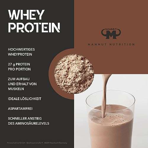 [Amazon | Prime Spar-Abo] Mammut Nutrition Whey Protein Chocolate 1000 g