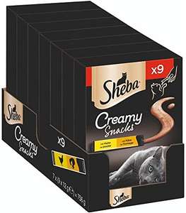 (Prime Sparabo) Sheba Creamy Snacks – Cremiges Katzen-Leckerli mit Huhn & Käse – 7 x 9 x 12g
