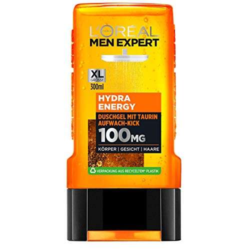[Sparabo+Coupon] L'Oréal Paris Men Expert Duschgel für Männer, Hydra Energy, 3in1, 300 ml