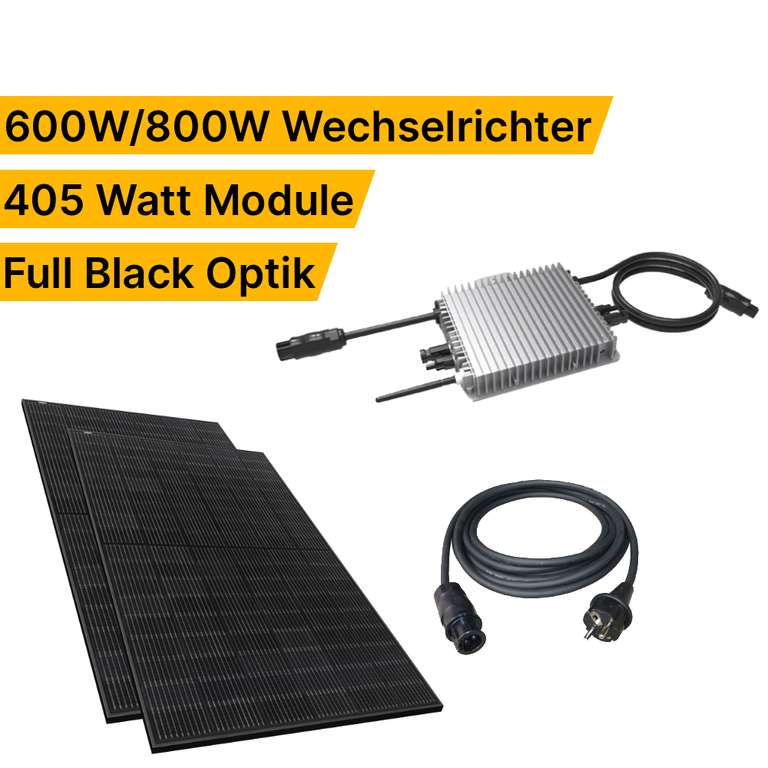 [Lokal Bremen/Oldenburg] Balkonkraftwerk 2×Tongwei TW405 405 Wp Full Black + Deye SUN600G3-EU-230 oder Deye SUN-M80G3-EU-Q0 Wechselrichter