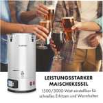 Klarstein Maischfest - Bierbrauset, Maischekessel, Bierbrauanlage mit 2 Stufen: 1500/3000 W, Bier Brauen 25 Liter, Amazon Prime