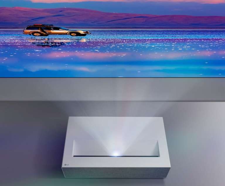 LG CineBeam | Ultrakurzdistanz Laser 4K Projektor (3.840 x 2.160 Pixel / Pixel Shift) | Diagonale bis 304,8 cm | 2.500 Lumen [Technikdirekt]