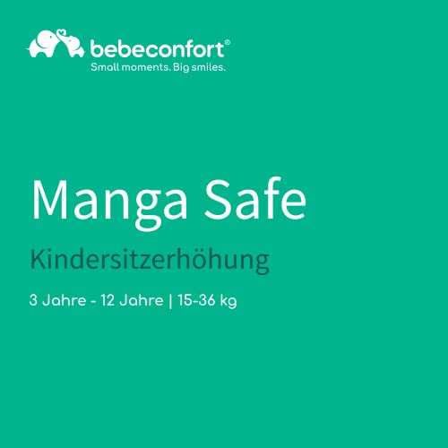 [Prime] Bebeconfort Manga Safe Sitzerhöhung, für Kinder ab 3 - 10/12 Jahren, 15-36 kg, Leicht Waschbar, Hot Grey oder Full Black