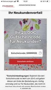 Eismann 25€ Gutschein für Neukunden bei 50€ MBW