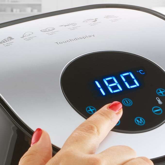 monzana 9in1 Heißluftfritteuse in Schwarz oder Weiß (Touch-Display, 1500W, 3,6L, Cool-Touch Gehäuse, Rauchfilter, Timer) | mit CB 37,80€